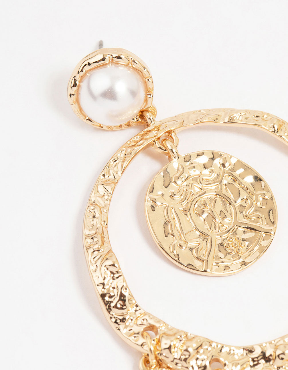 Exquisite Gold-plated Celestial Pearl Charm Hanging Drop Earrings for Women