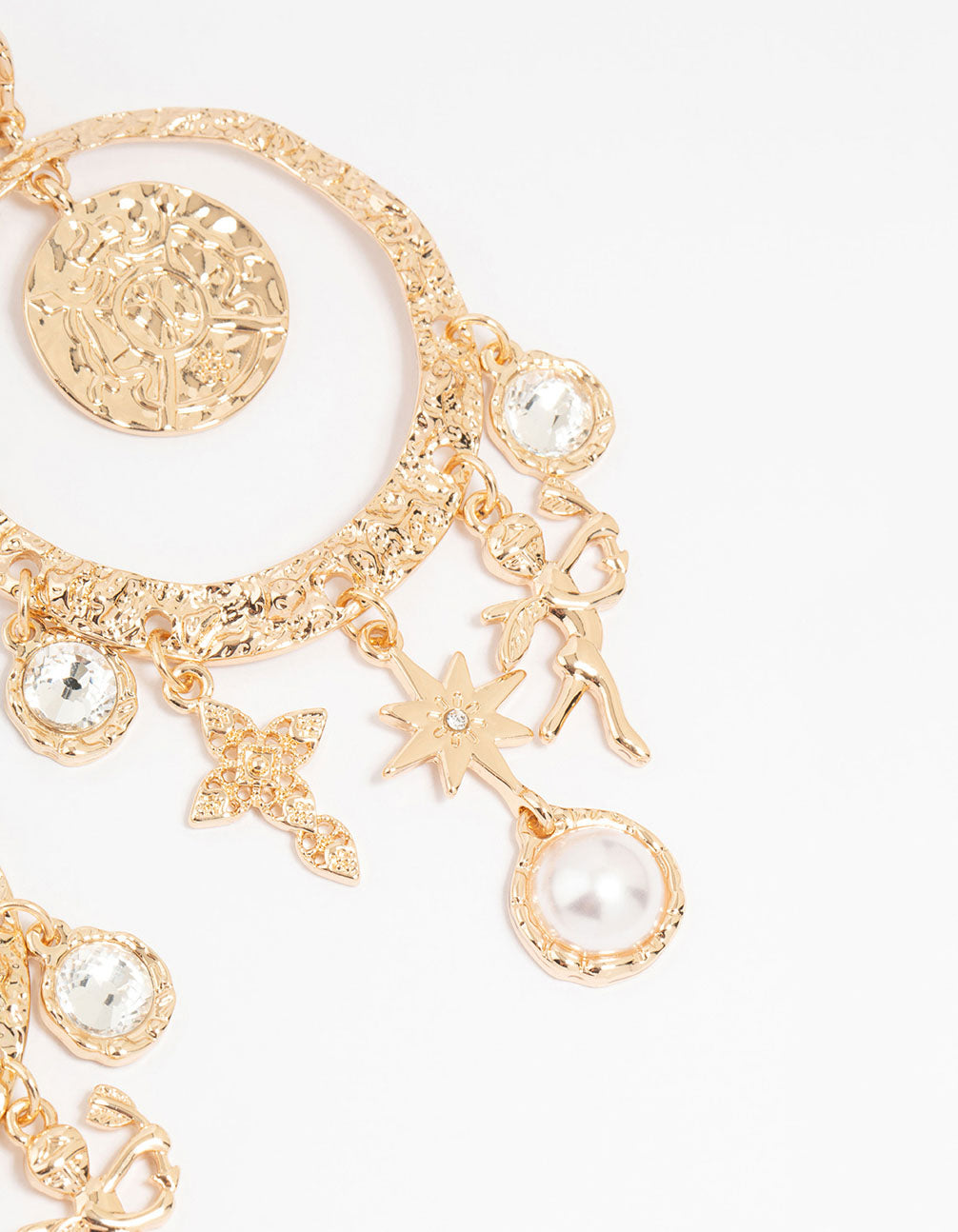 Exquisite Gold-plated Celestial Pearl Charm Hanging Drop Earrings for Women